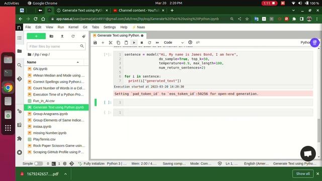 Generate Text using Python смотреть онлайн