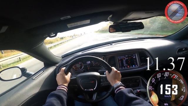 Dodge Challenger R/T V8 5.7 HEMI 381 HP Sound & Acceleration TOP Speed drive on German Autobahn смотреть онлайн