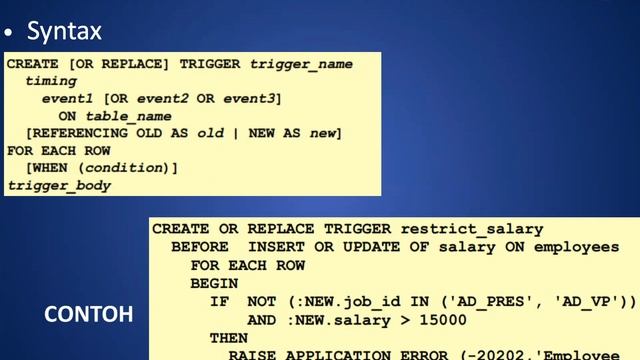 Database Trigger Oracle смотреть онлайн