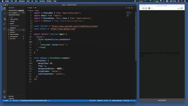 WebView Tutorial in React Native смотреть онлайн