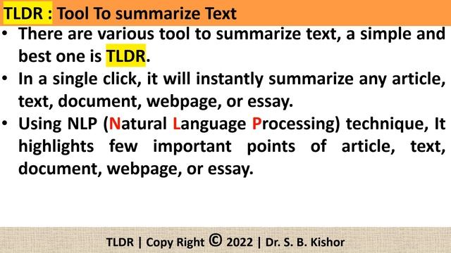 Summarizing Research Article in a click | Automatic Text Summary Tool | TLDR Chrome Extension смотреть онлайн