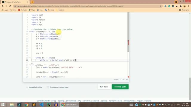 HackerRank Triple sum problem solution in Python Programming language | Interview Preparation Kit смотреть онлайн