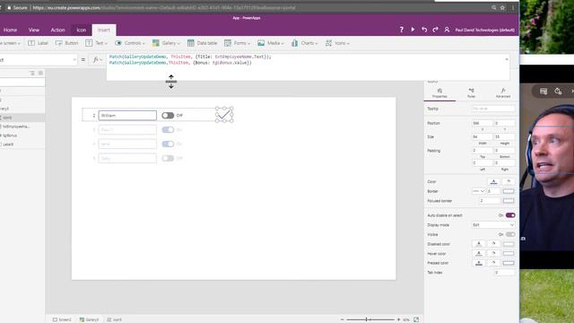 PowerApps Make data modifications from within a gallery смотреть онлайн