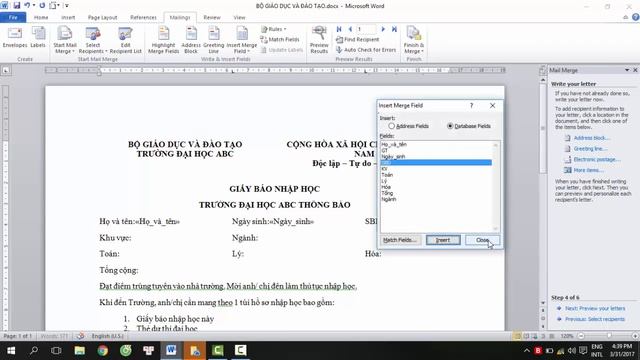 trộn thư mailing trong Word 2010 смотреть онлайн