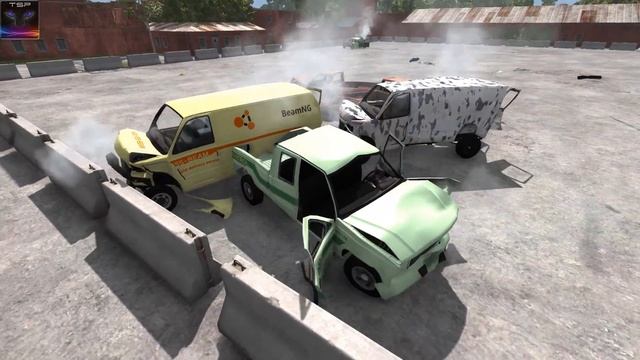 BeamNG drive ► Destruction Derby #42 Trucks & Vans on Tarmac смотреть онлайн