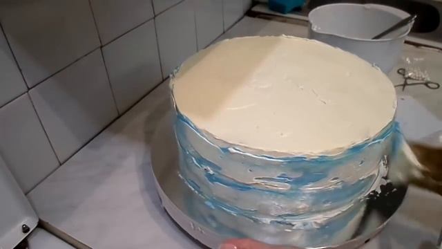 Кремовый торт с мастичным украшением мальчику на годик!!! смотреть онлайн