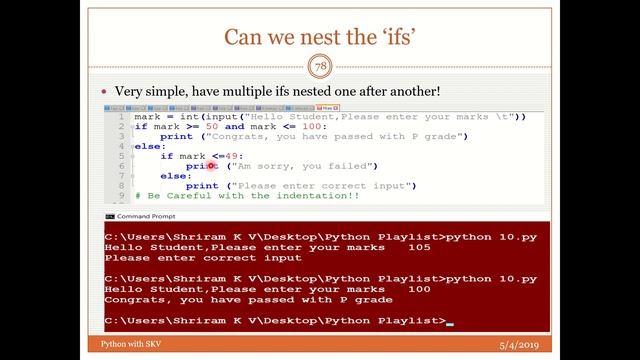 Session -7 Python - If, else-if, elif, for, while and range смотреть онлайн