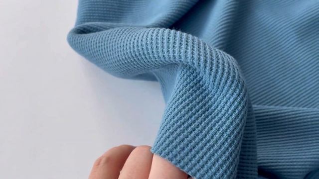 видео обзор трикотажной вафли в морском цвете