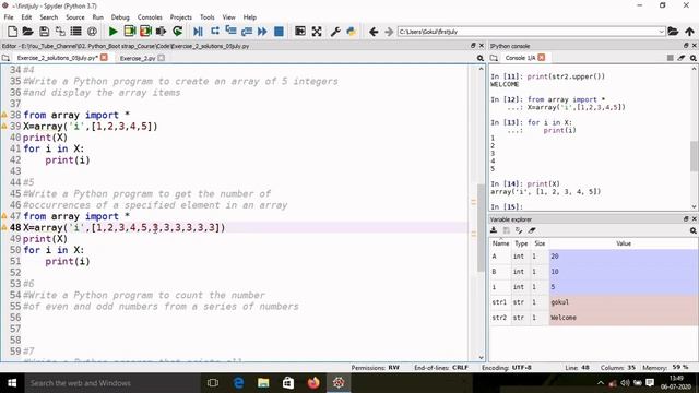 #23| string and array python excercise with solution|python tuorial смотреть онлайн