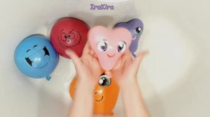 Лопаем воздушные шарики🎈🎈🎈 сердечки 💙💖💚смайлики   Песенка СЕМЬЯ ПАЛЬЧИКОВ  Учим цвета на русск