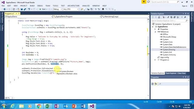 How to Add Pictures (Images) in Excel Sheet using EPPlus .NET C# Application [Hindi] - PART 5 смотреть онлайн