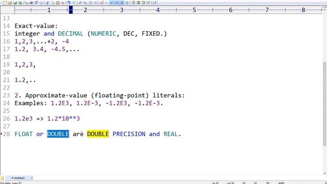 SQL Literals || Data Types in SQL || RDBMS || MySQL Numeric Literals смотреть онлайн