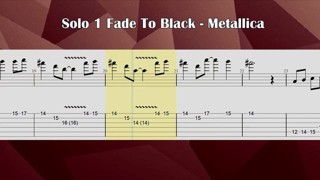 Fade To Black Solo 1 Metallica Lesson Tab Original Audio