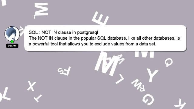 SQL : NOT IN clause in postgresql смотреть онлайн