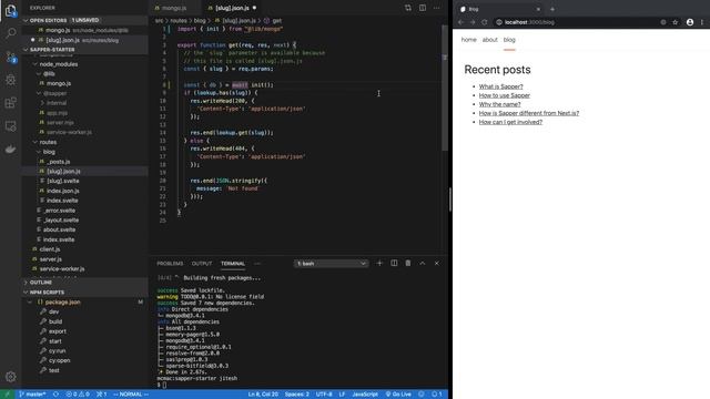 Sapper Svelte SPA - adding MongoDB persistence смотреть онлайн