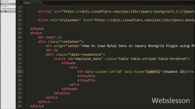 How to load MySql Data in Jquery Bootgrid Plugin using PHP смотреть онлайн