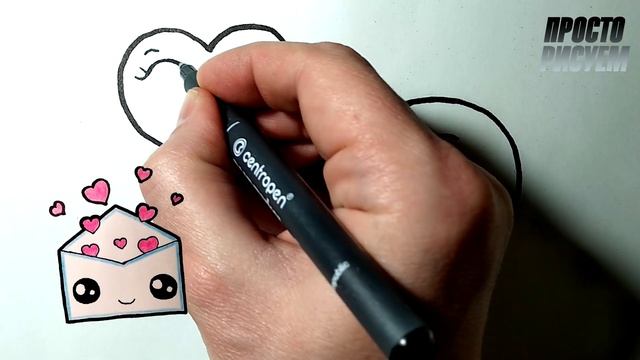 Как нарисовать ДВА СЕРДЕЧКА на День святого Валентина - ОЧЕНЬ ПРОСТО смотреть онлайн