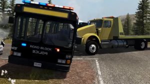 Автобысы и грузовики попадают в аварию - BeamNG. Drive