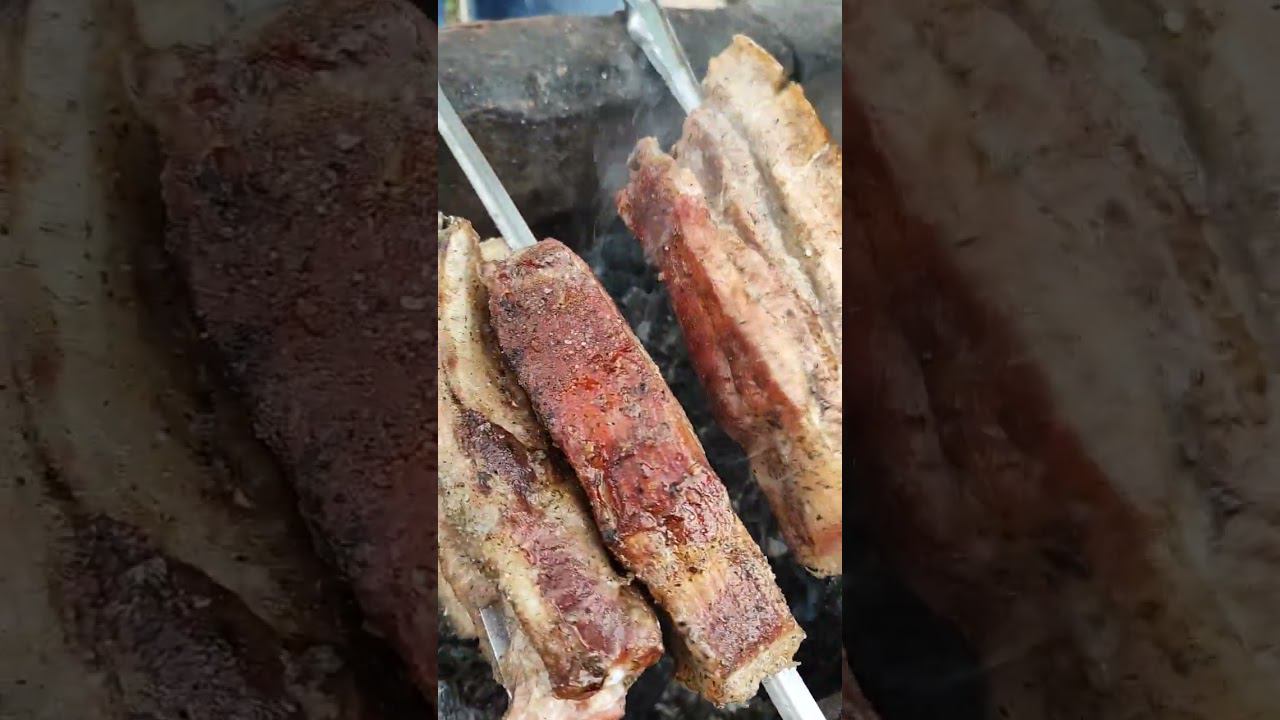 Копчëная грудинка на мангале