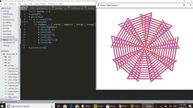 Python Turtle Graphics Triangle Design смотреть онлайн