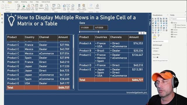 How to Display Multiple Rows in a single Cell of a Matrix or Table - CONCATENATEX Tutorial смотреть онлайн