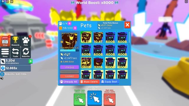 X150,000,000,000,000 КЛИКОВ ДАЕТ СУПЕР РЕДКИЙ СЕКРЕТНЫЙ ПИТОМЕЦ! ROBLOX Clicker Simulator