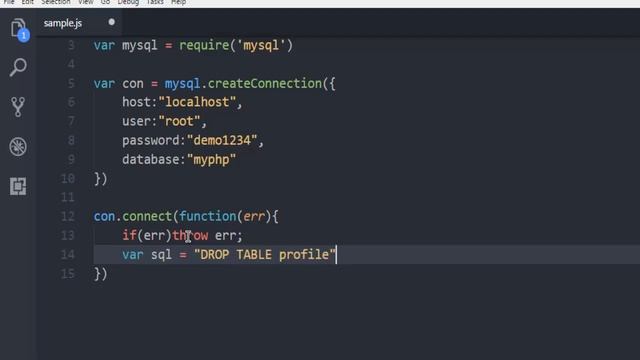 Node.JS DROP TABLE Query How to Delete Table in MySQL Database смотреть онлайн