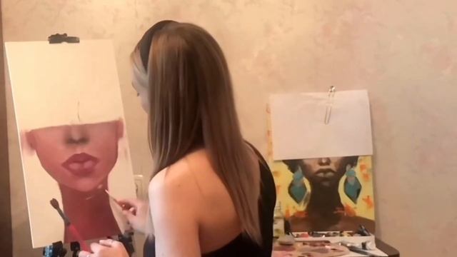 Мои художественные начинания! Картина «Ее глаза как море...». Холст 30*50, масло. смотреть онлайн