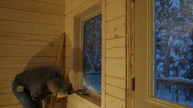 BUILDING A Log Cabin (Installing Countersunk Trim) - Wk 30 смотреть онлайн