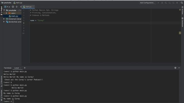 Python Beginners Tutorial: Strings, Printing, Concatenation, Methods смотреть онлайн