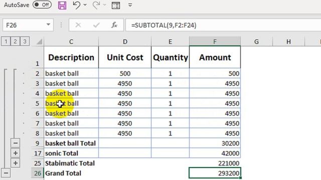How to Make Subtotal and Grand Total in Excel | how to use subtotal formula in excel смотреть онлайн