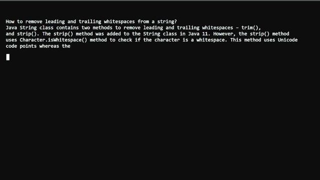 Solution to : Remove whitespaces from a String | Java | смотреть онлайн