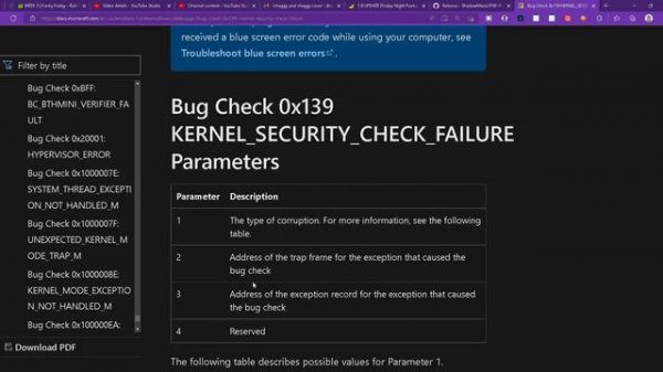 Bug Check 0x139 KERNEL SECURITY CHECK FAILURE @kid dude