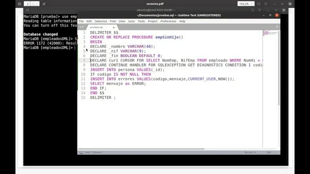 Cursores en MariaDB / MySQL смотреть онлайн