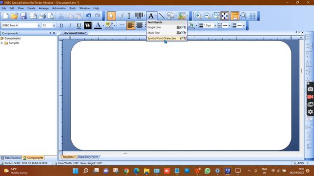 How to do sticker design in Bartender LP 46 Neo / How to do barcode printing in LP 46 neo ? смотреть онлайн