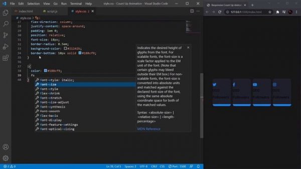 Responsive Number Counting Animation | HTML, CSS & Javascript | Animated Counter With Javascript