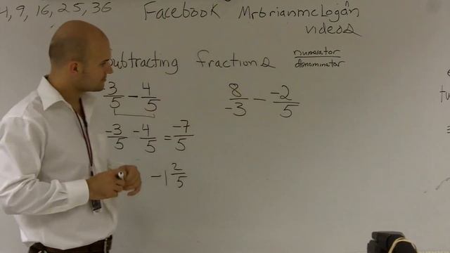 Subtracting Fractions | -3/5 - 4/5 смотреть онлайн