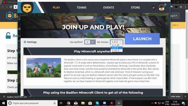 COMO INSTALAR O BADLION CLIENT! смотреть онлайн