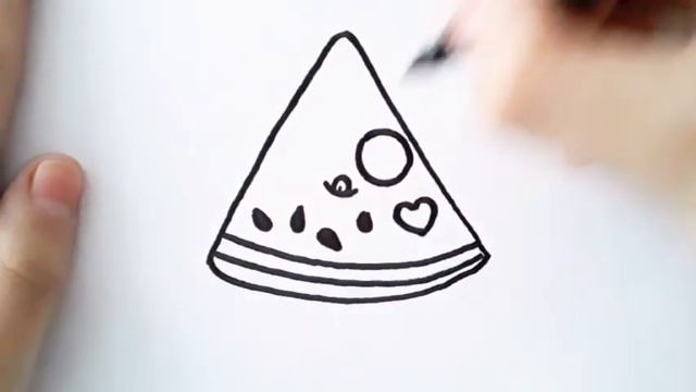 как нарисовать милый арбуз #какнарисоватьарбуз смотреть онлайн