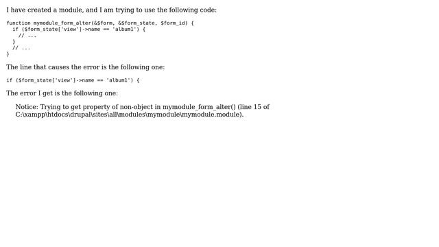 Drupal: Notice: Trying to get property of non-object смотреть онлайн