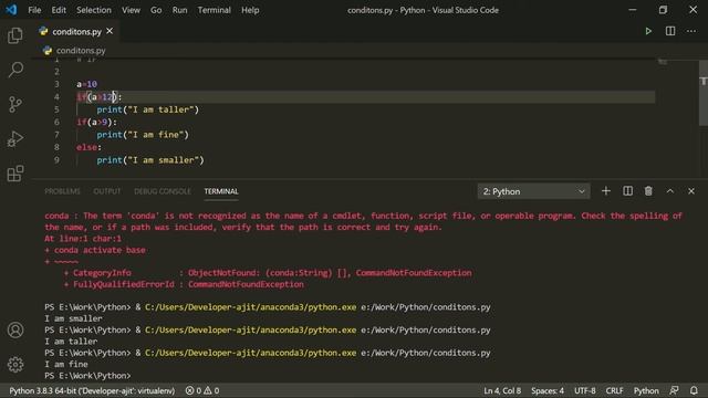 #10 Conditions in Python смотреть онлайн