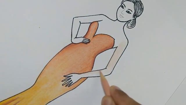 Dress drawing : How to draw a dress design | Fashion illustration art смотреть онлайн