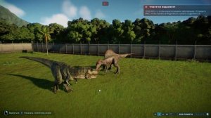 Jurassic World Evolution 2 бои динозавров-спинозавр VS тираннозавр