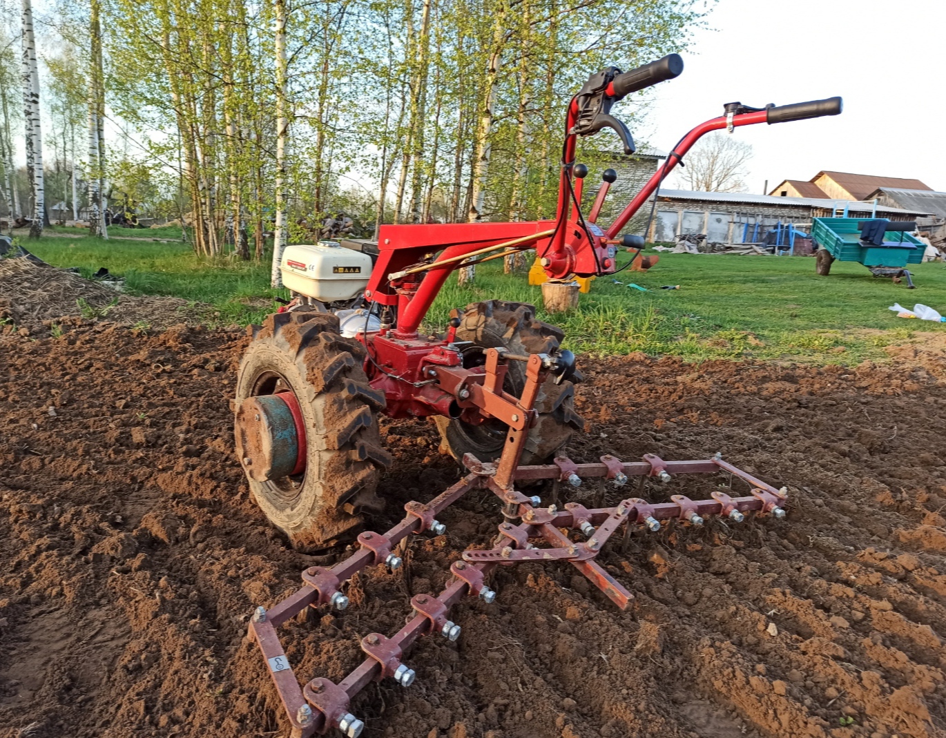 Весенняя пред подготовка огорода. КБ-00.000   MRL 6.00-12 на МТЗ с двигателем Weima WM188F 13л/с.