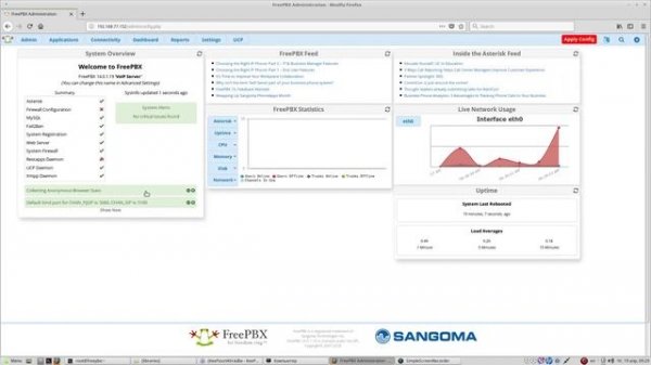FreePBX Asterisk Первоначальная настройка