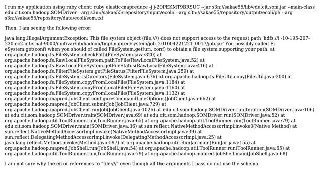 Amazon Elastic MapReduce: Exception from FileSystem смотреть онлайн