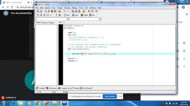 C ascii values | C program to print ASCII values смотреть онлайн