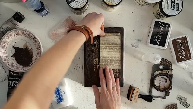 Step-by-Step Vintage altered mixed-media book cover. Обложка для книги в стиле микс-медия МК смотреть онлайн