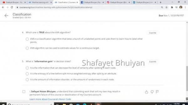 Machine Learning with Python | All Quiz Answers | IBM Data Science | Coursera