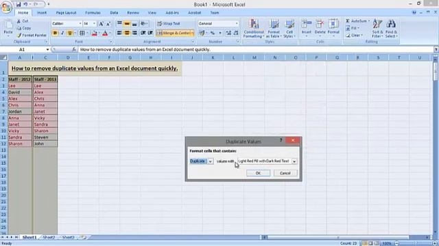 How to remove duplicate values from an Excel document quickly смотреть онлайн